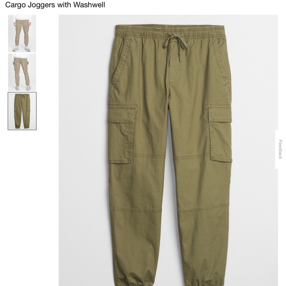 NWT Lot of 2 pairs Gap Factory Cargo Joggers tan & khaki